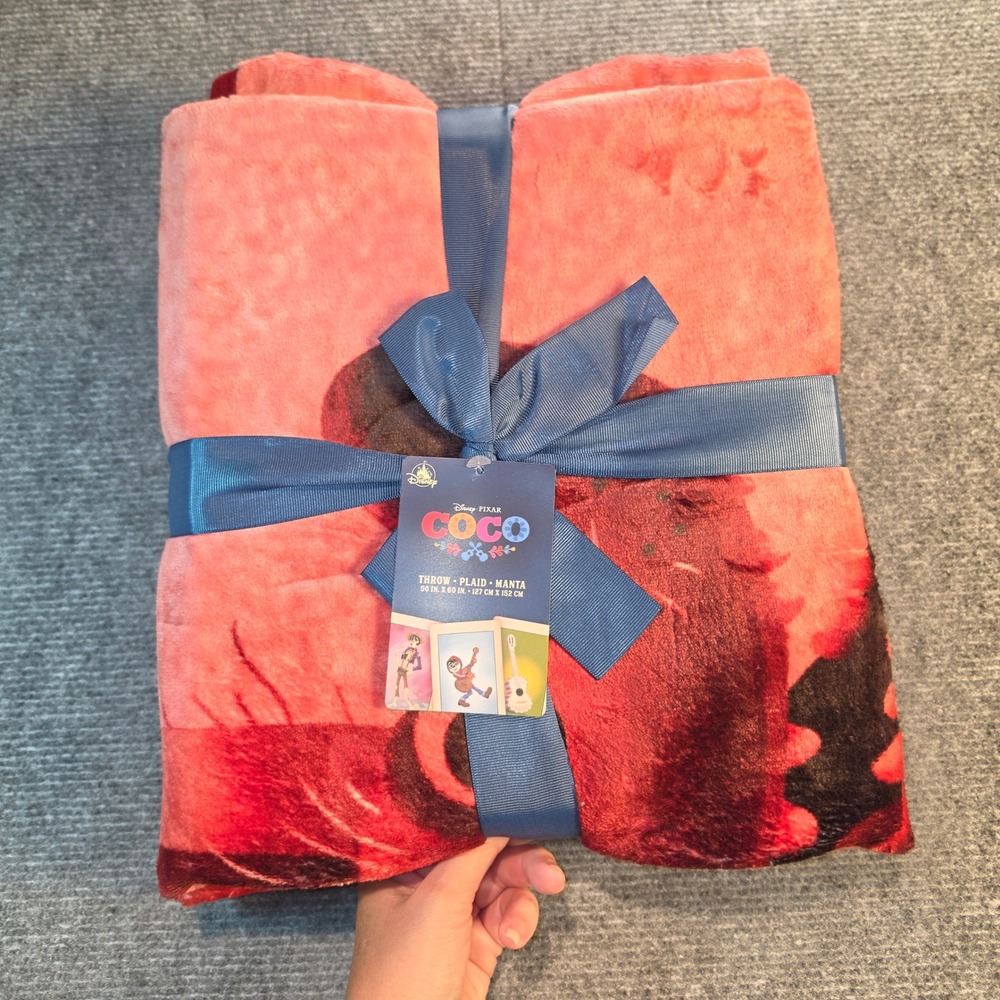 Disney Coco Throw Blanket Unisex 50x60 Red NEW Pixar Miguel Dante Fleece Plush